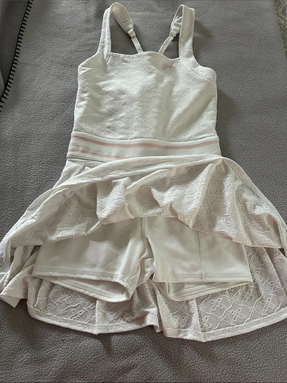 abercrombie kids White Dress with Pink Waistband